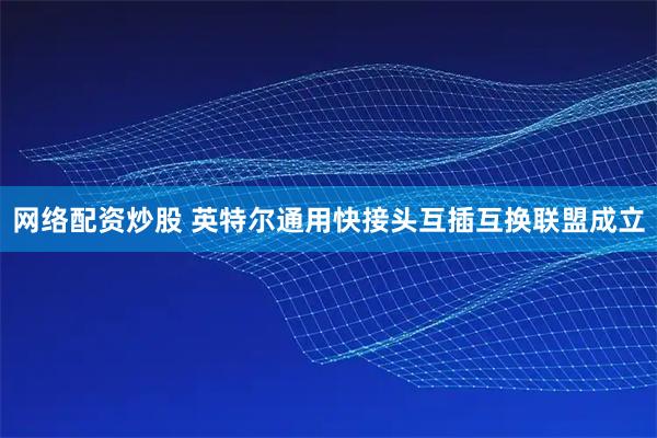 网络配资炒股 英特尔通用快接头互插互换联盟成立