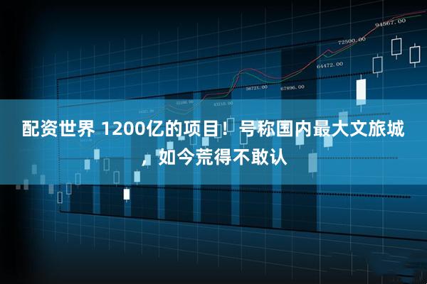 配资世界 1200亿的项目！号称国内最大文旅城，如今荒得不敢认